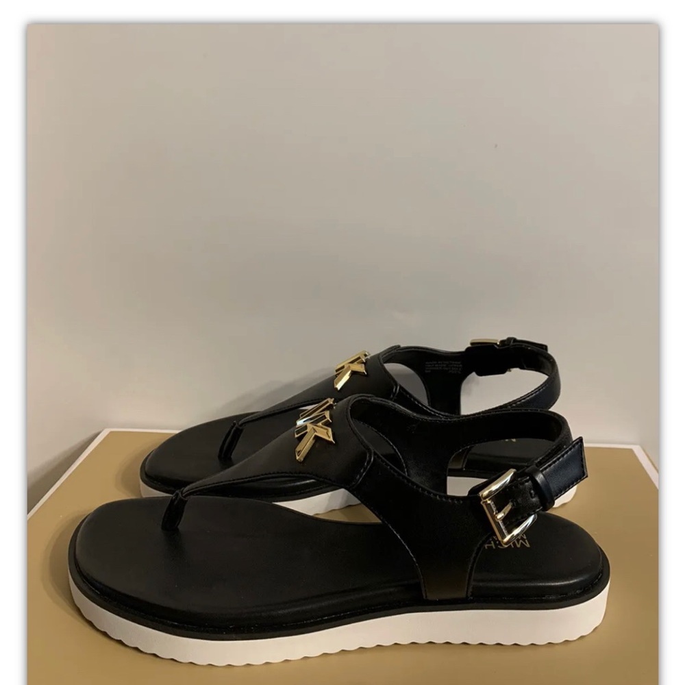 Michael Kors Jilly Black Flat Sandals - Picture 6 of 12